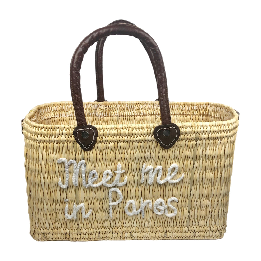 LILLIANA Meet me in Paros Leather Handle Reed Bag