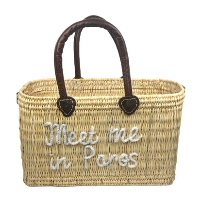 LILLIANA Meet me in Paros Leather Handle Reed Bag
