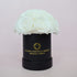 Luxe White Dome Roses in Black Keepsake Box - Oriana Lamarca LLC