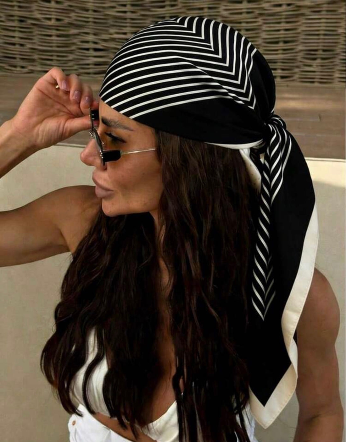 Black Geo Medium Foulard