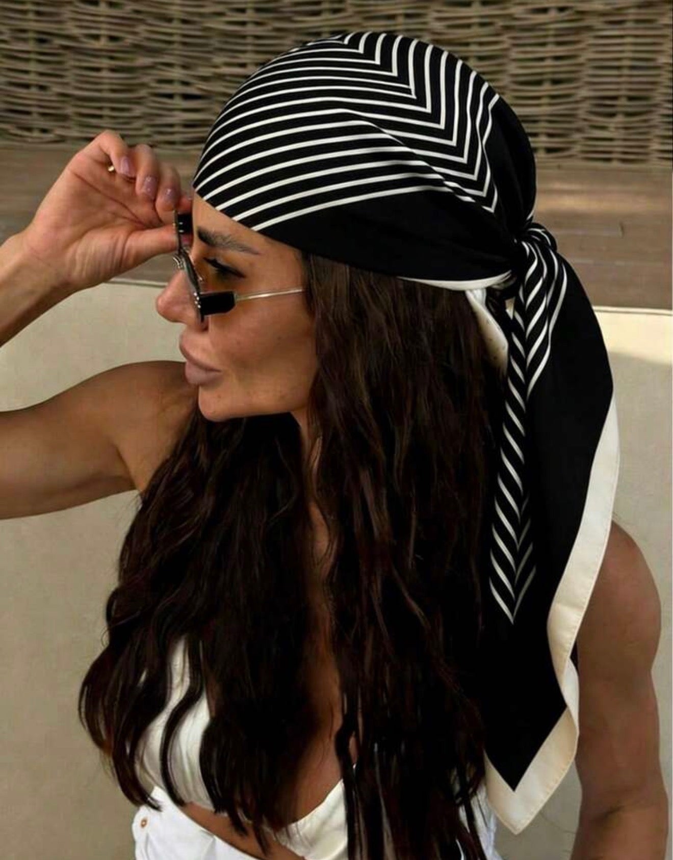Black Geo Medium Foulard