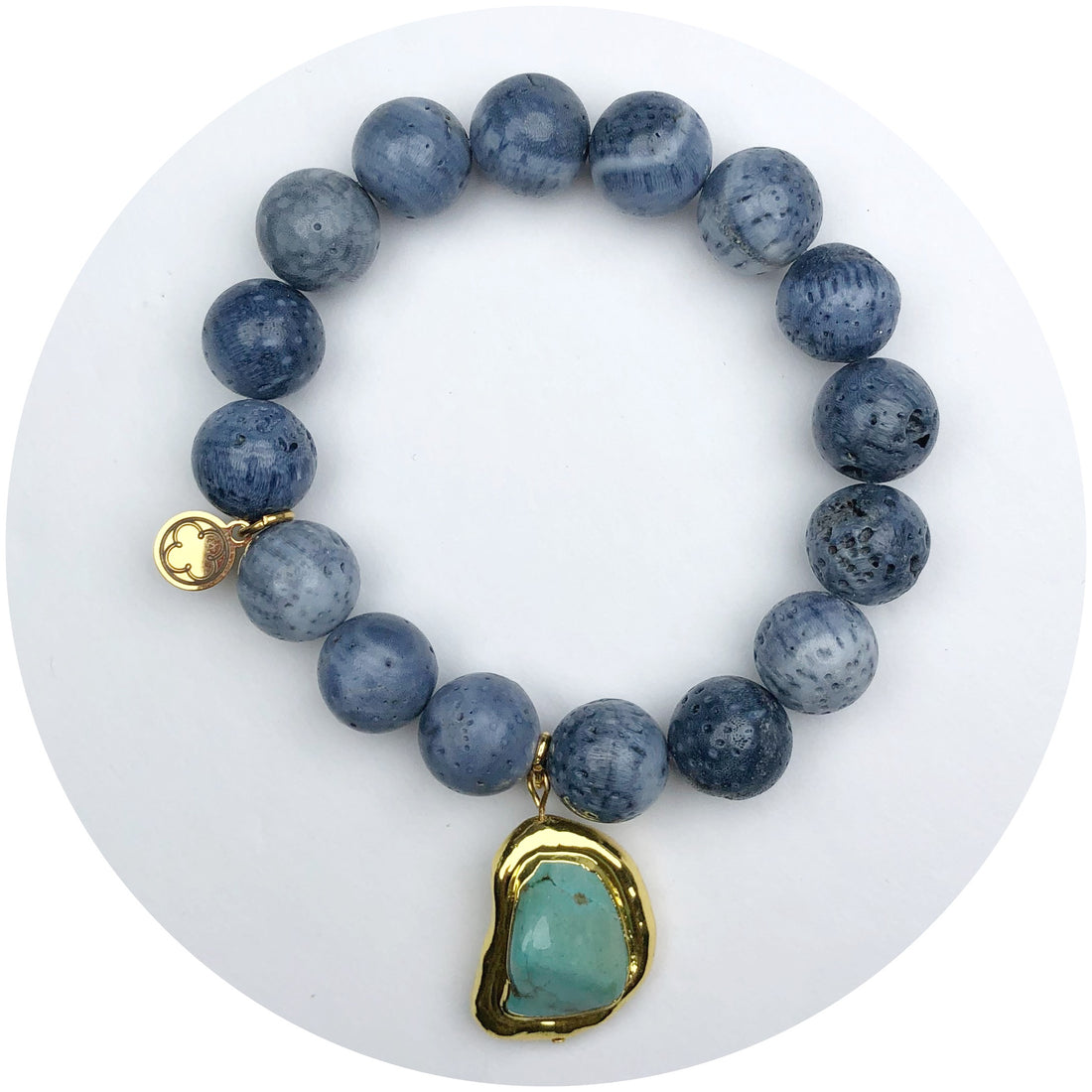 Coastal Aqua Coral with Turquoise Nugget Pendant