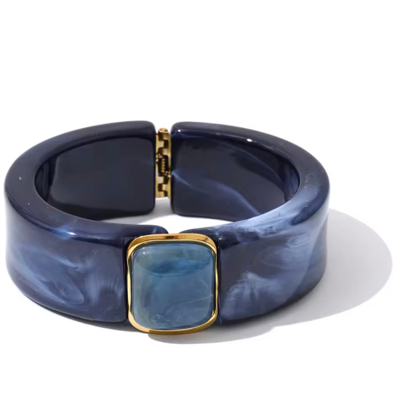 Valentina Amazonite Acrylic Hinged Bangle