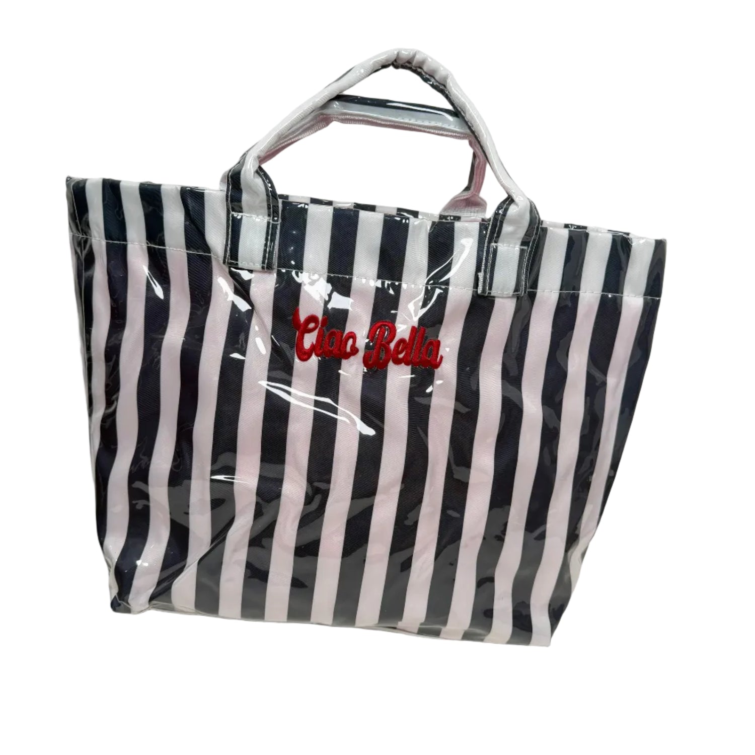 Ciao Bella Black/White Striped Waterproof Tote