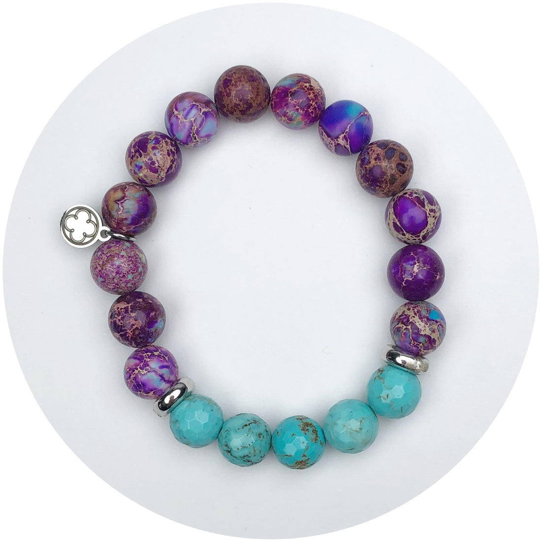 Imperial Mulberry and Teal Twilight With Silver Spacers