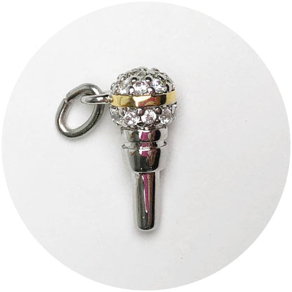 Pavé Microphone Pendant