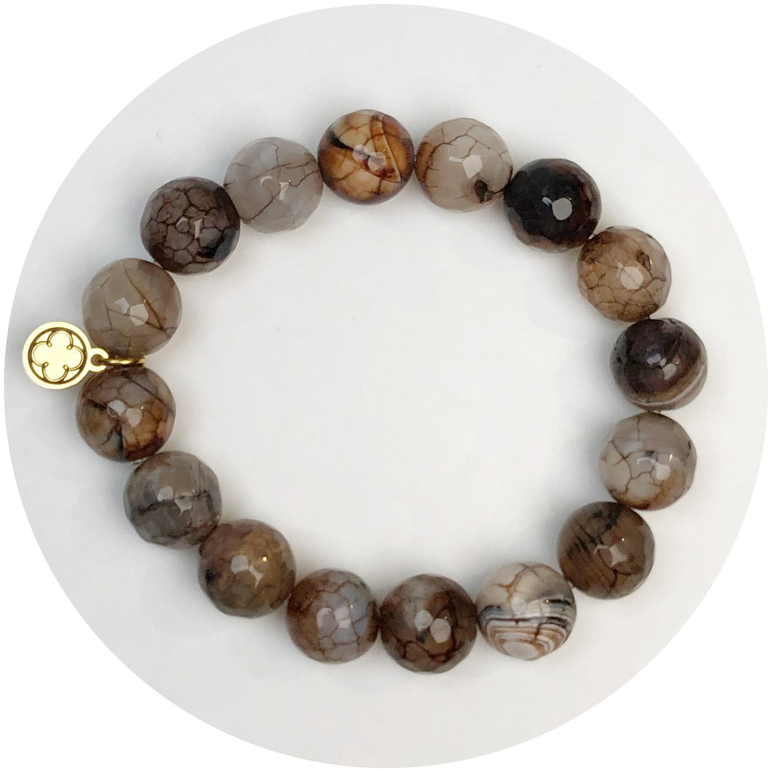 Truffle Agate Beaded Bracelet