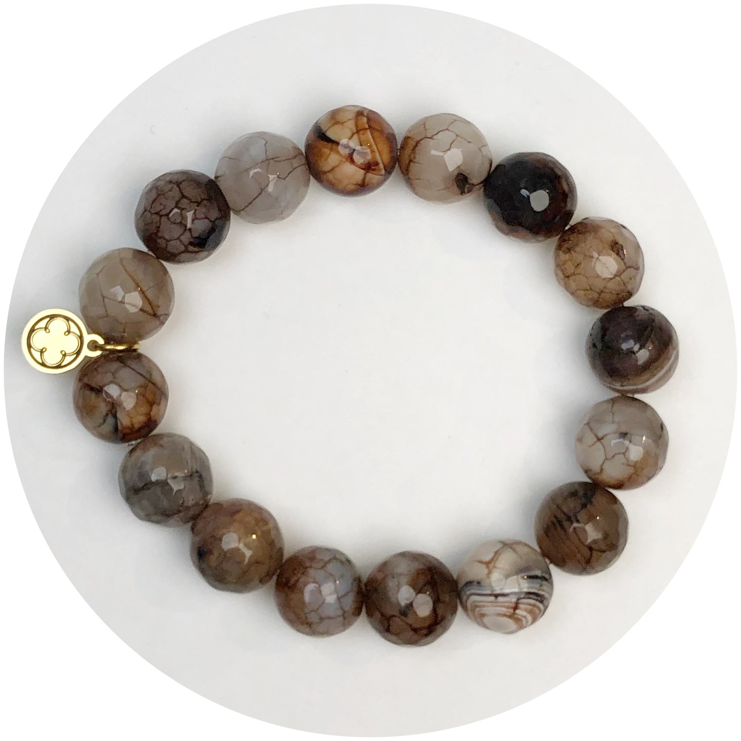 Truffle Agate Beaded Bracelet