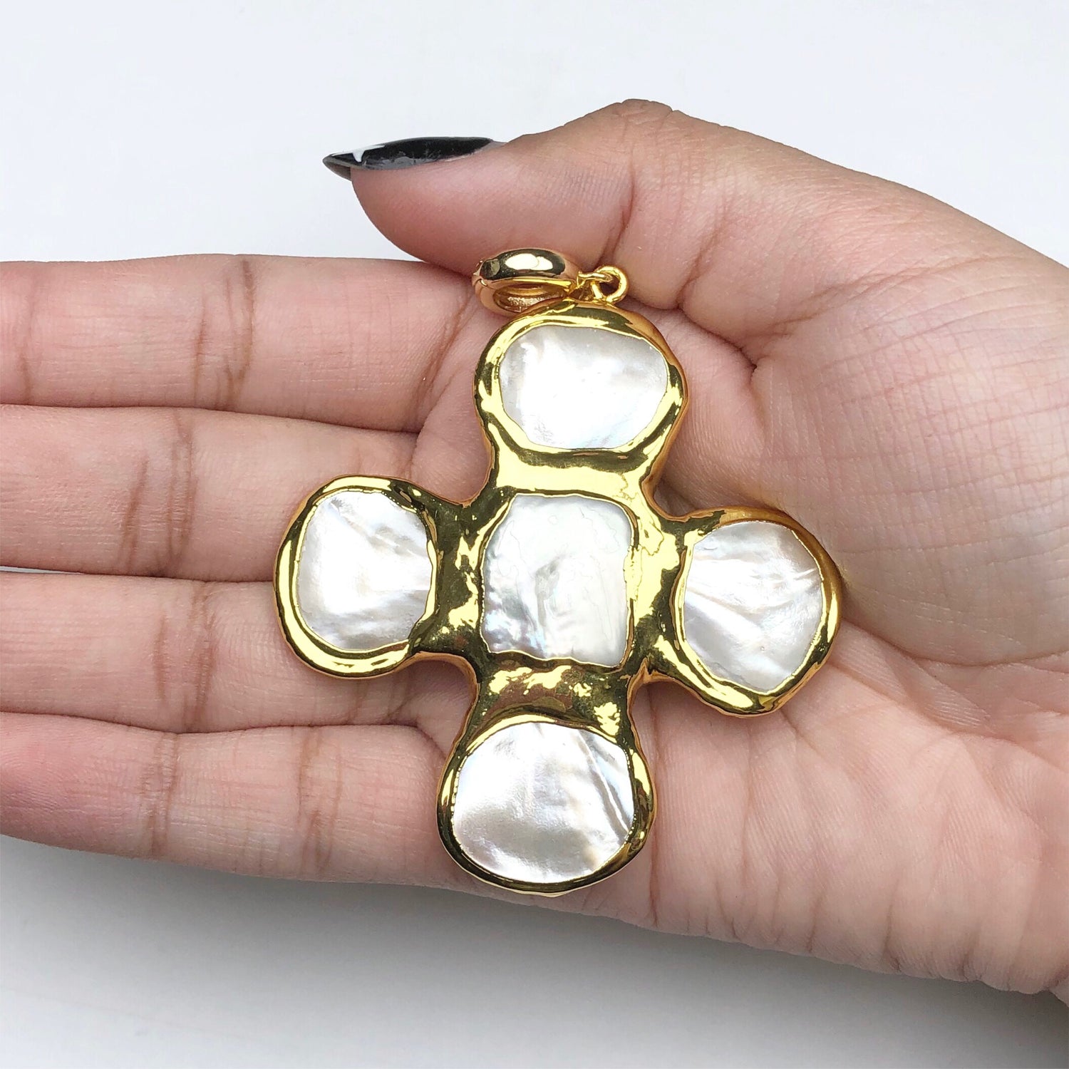 Freshwater Pearl Bezel Cross