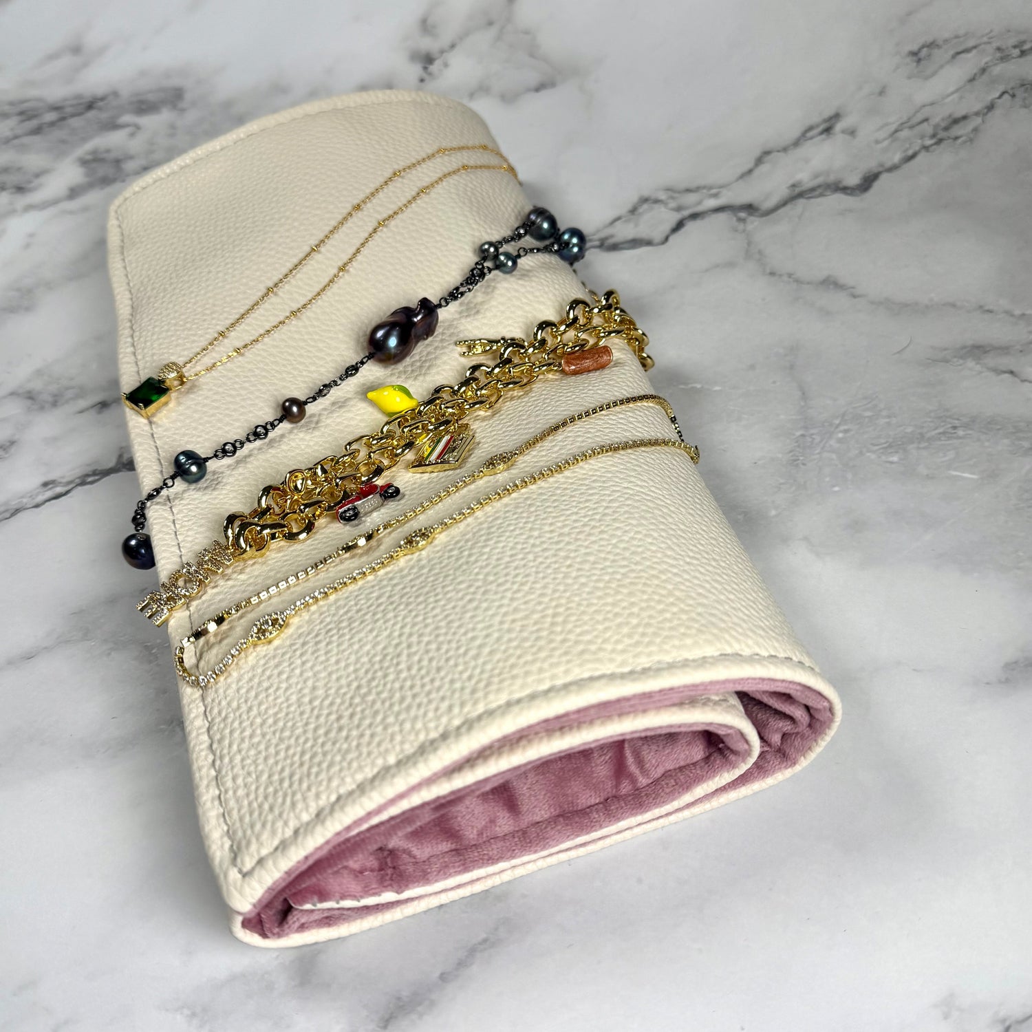 Leather Necklace Travel Organizer - Oriana Lamarca LLC