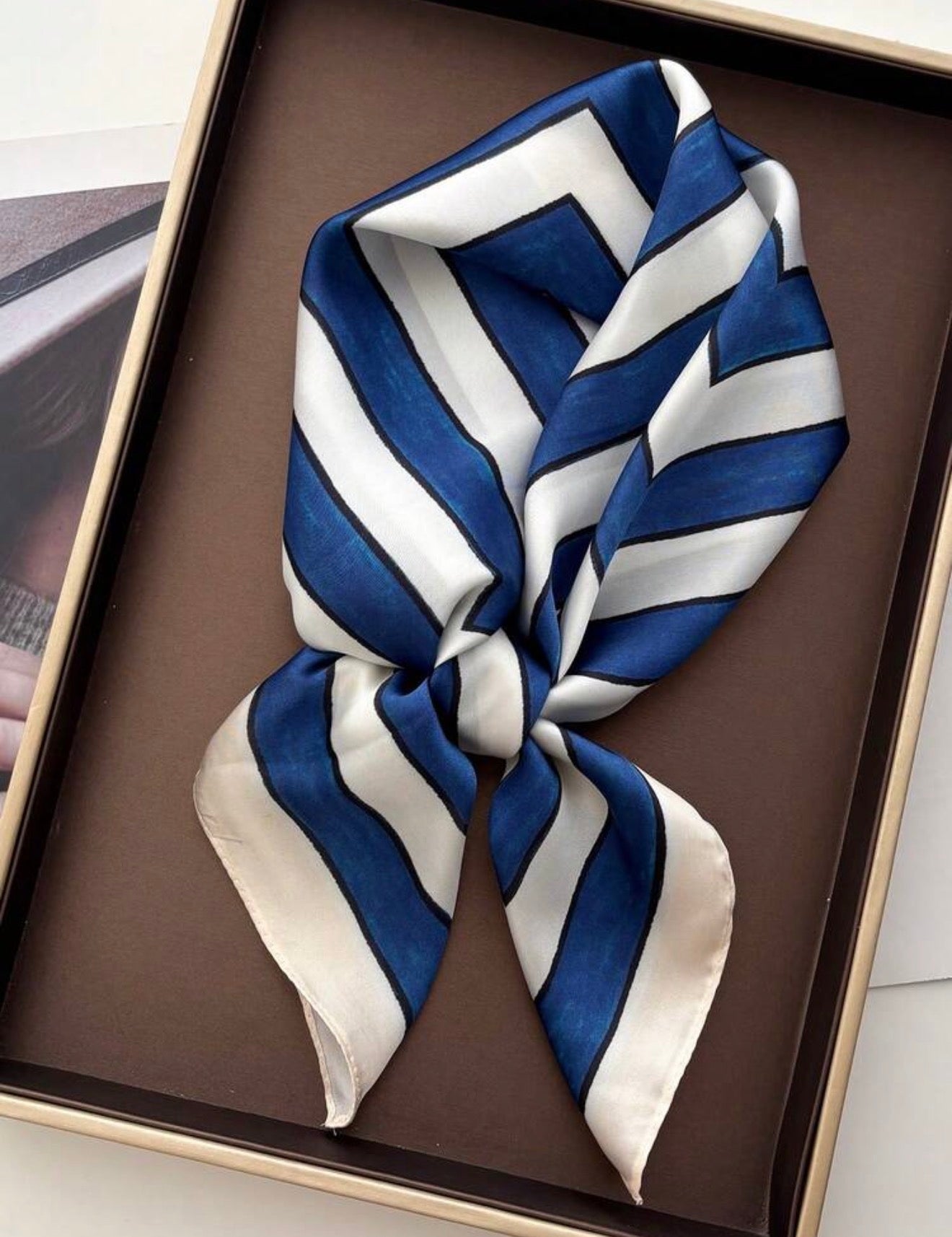 Blue Geo Petite Foulard