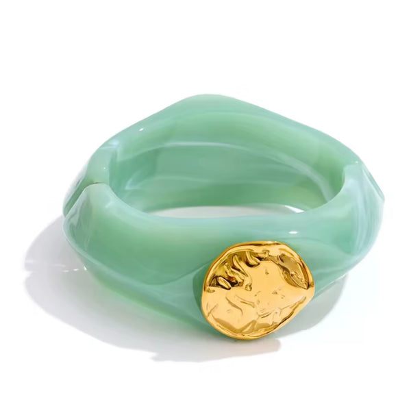 Giada Amazonite Acrylic Hinged Bangle – Oriana Lamarca Designs