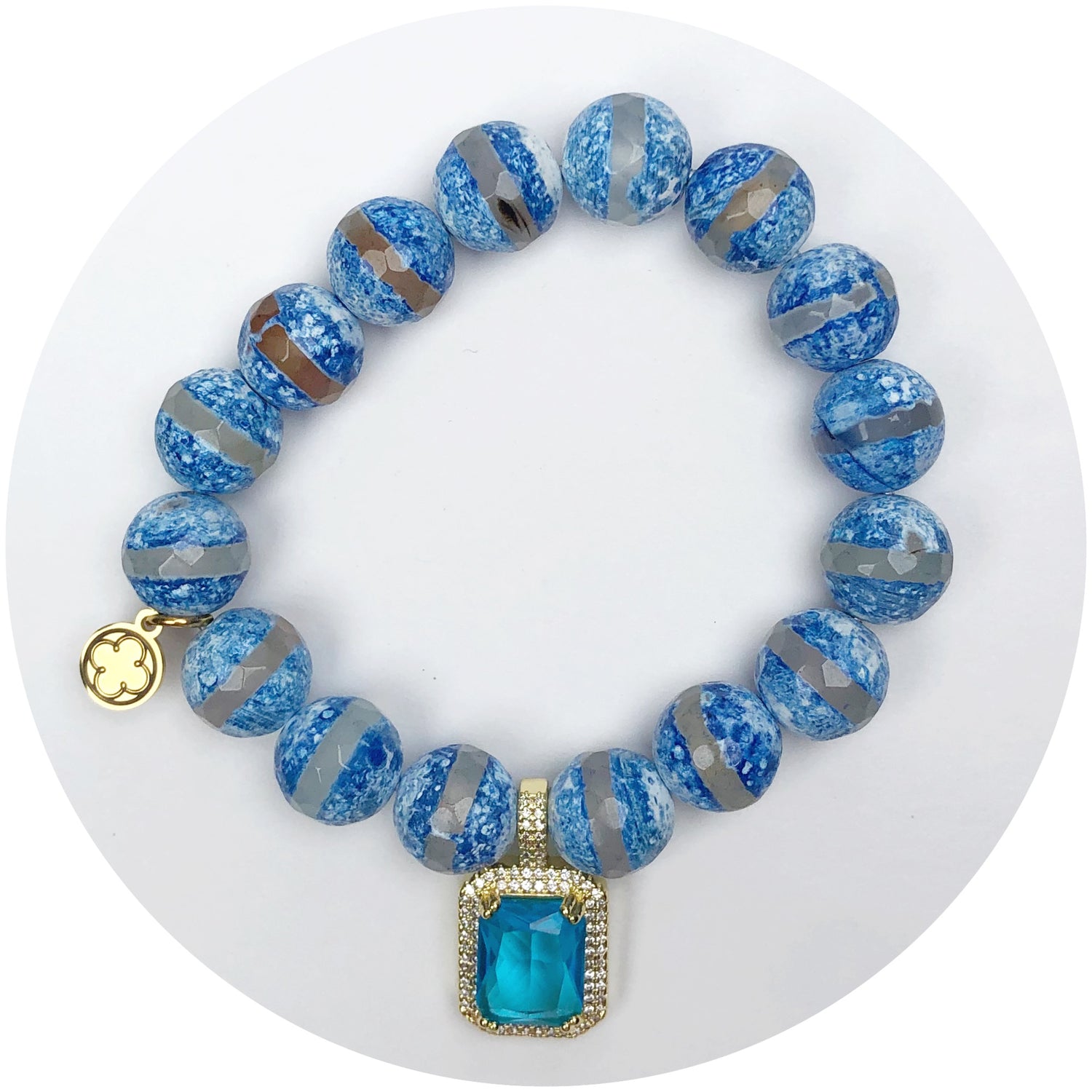 Azul Tibetan Zebra Agate with Sky Gem Pendant