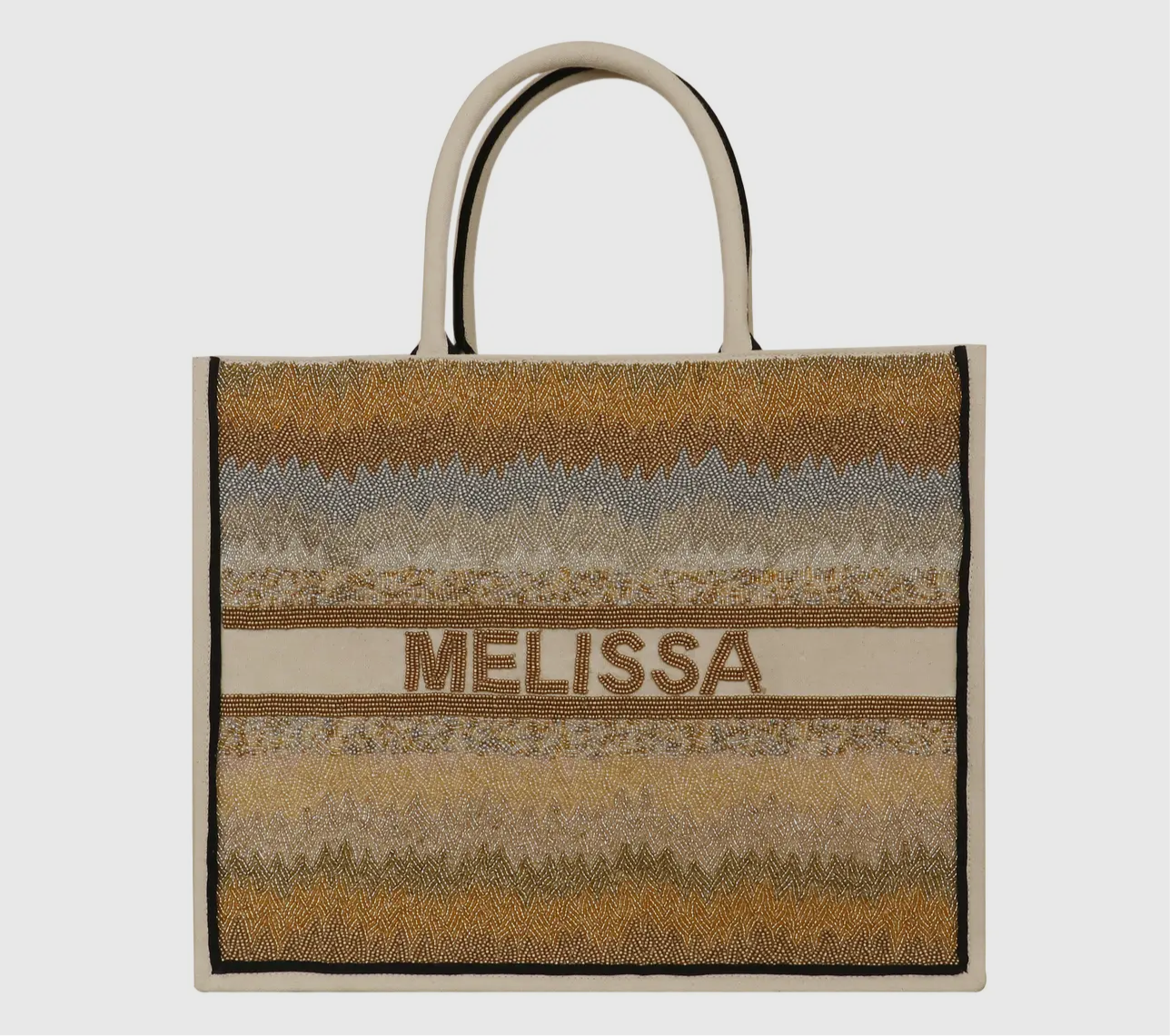 Bianca Golden Aura Customizable Beaded Tote