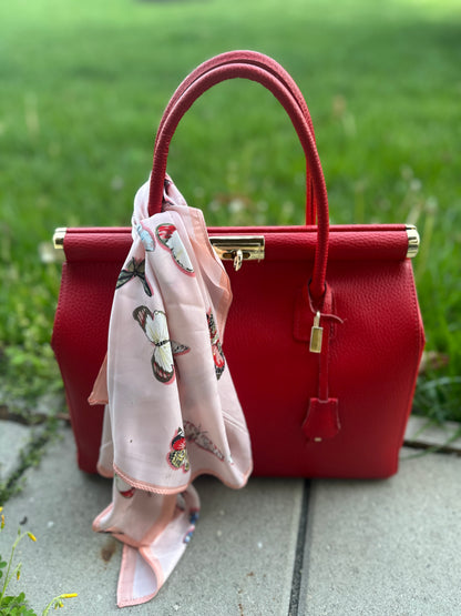 Caterina Red Leather Handbag
