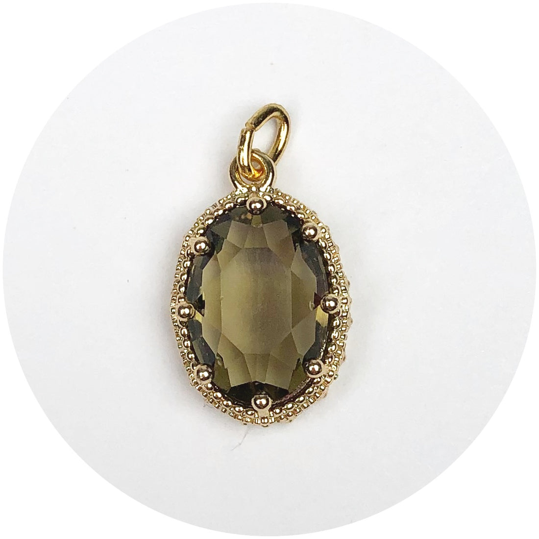 Pavé Topaz Glass Teardrop Pendant