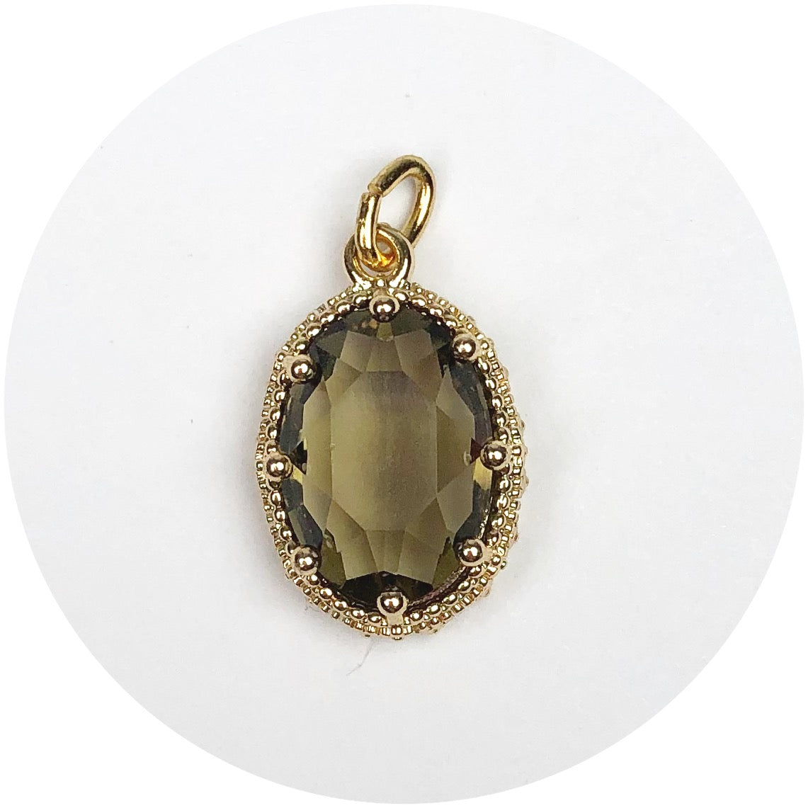 Pavé Topaz Glass Teardrop Pendant