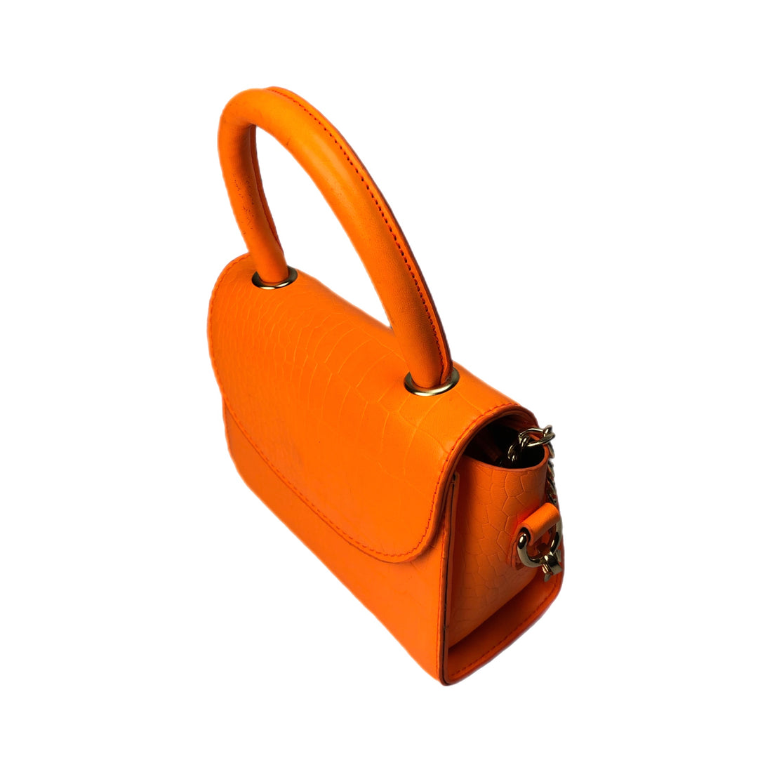 Orange Kimmy Faux Leather Mini Handbag