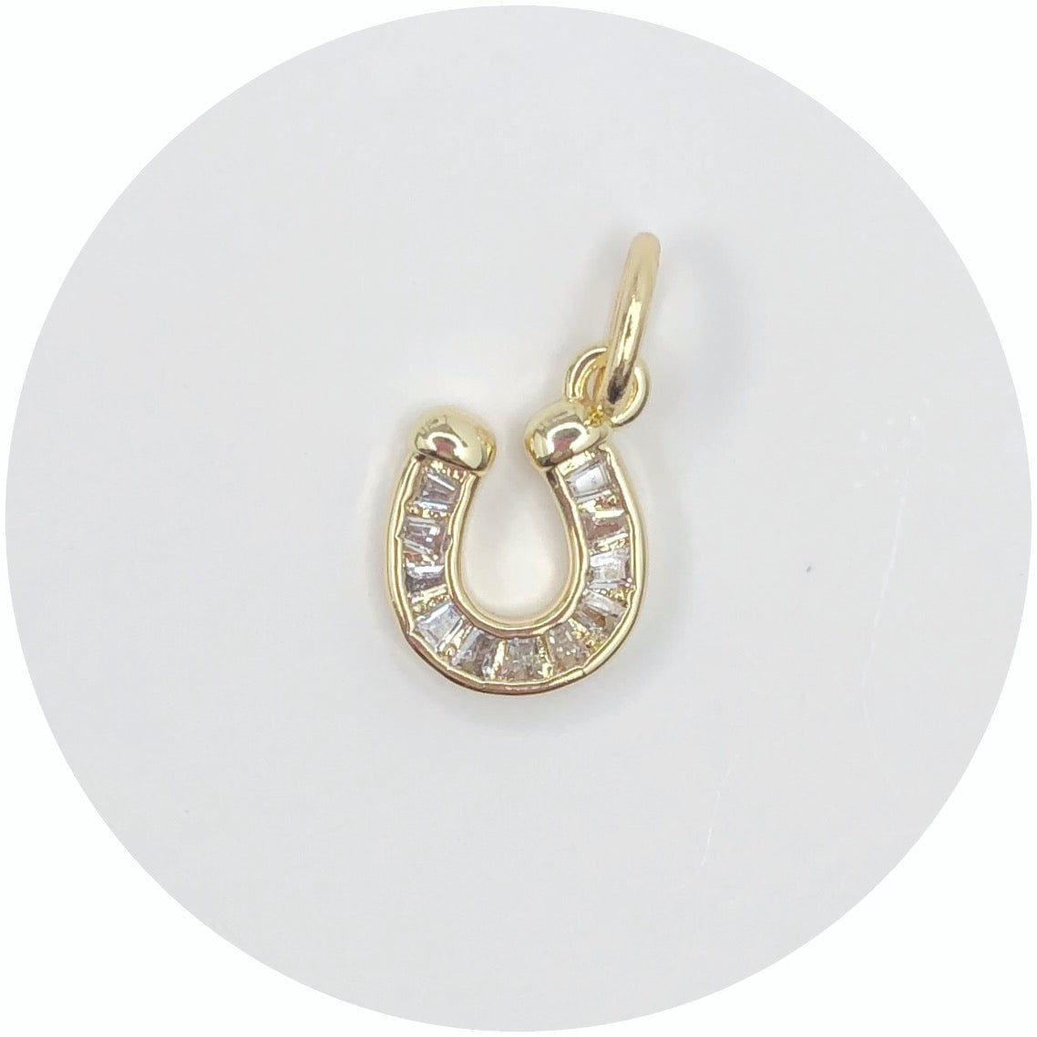 Pavé Gold Horseshoe Pendant