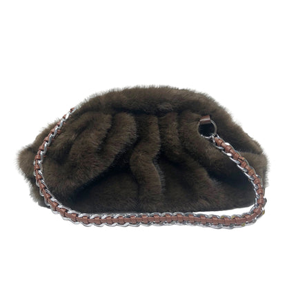 La Nuvola Brown Faux Mink Bag