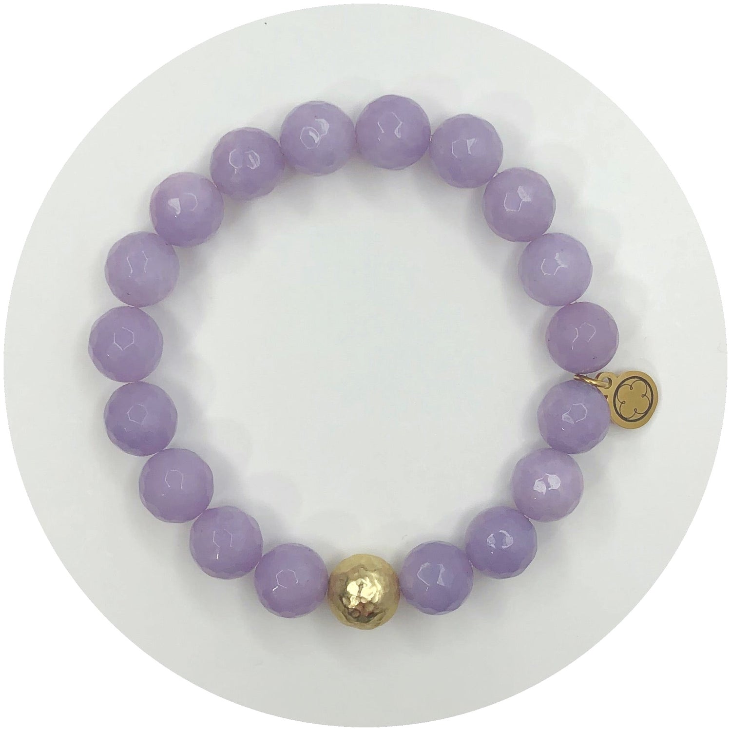 Lavender Jade with Hammered Gold Accent