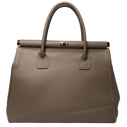 Caterina Taupe Leather Handbag