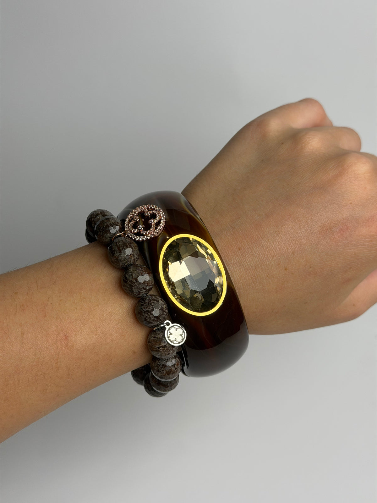 Serena Cognac Acrylic Bangle