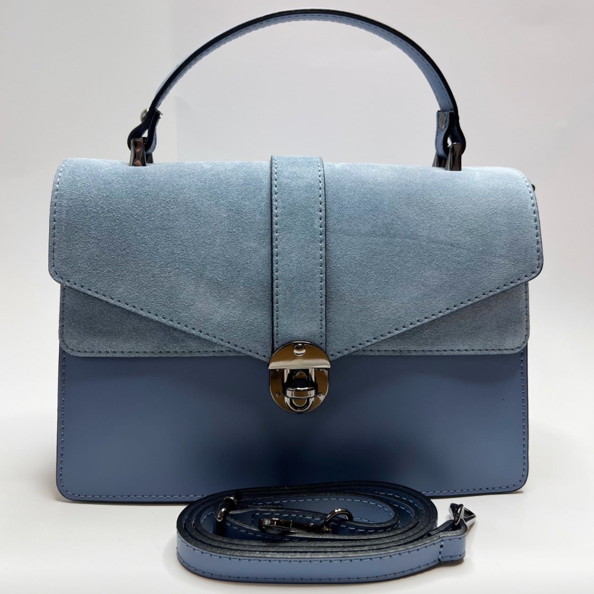 Angelina Blue Leather Handbag