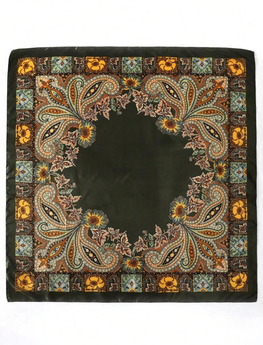 Green Paisley Medium Foulard