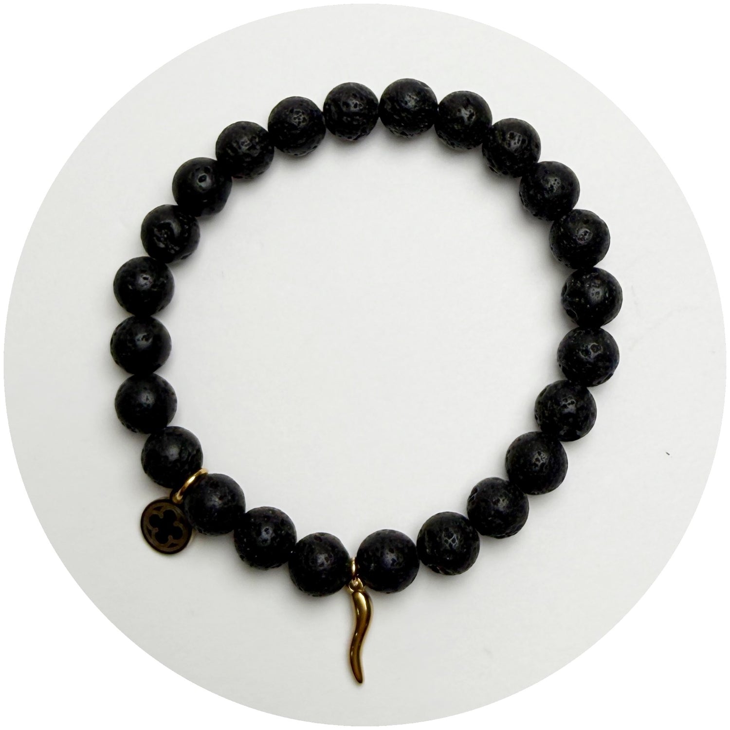 Mens Black Lava with Horn