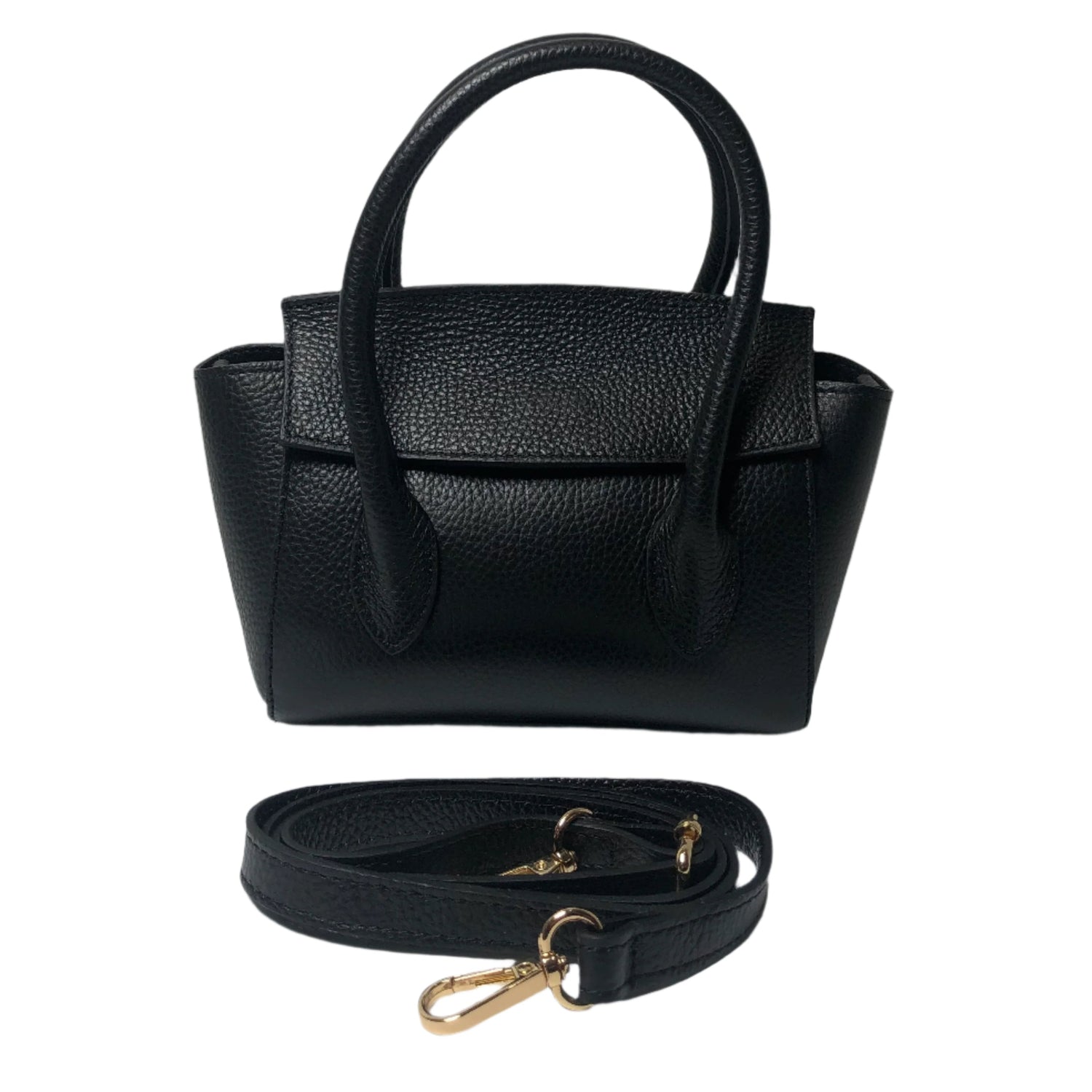 Martina Black Leather Handbag