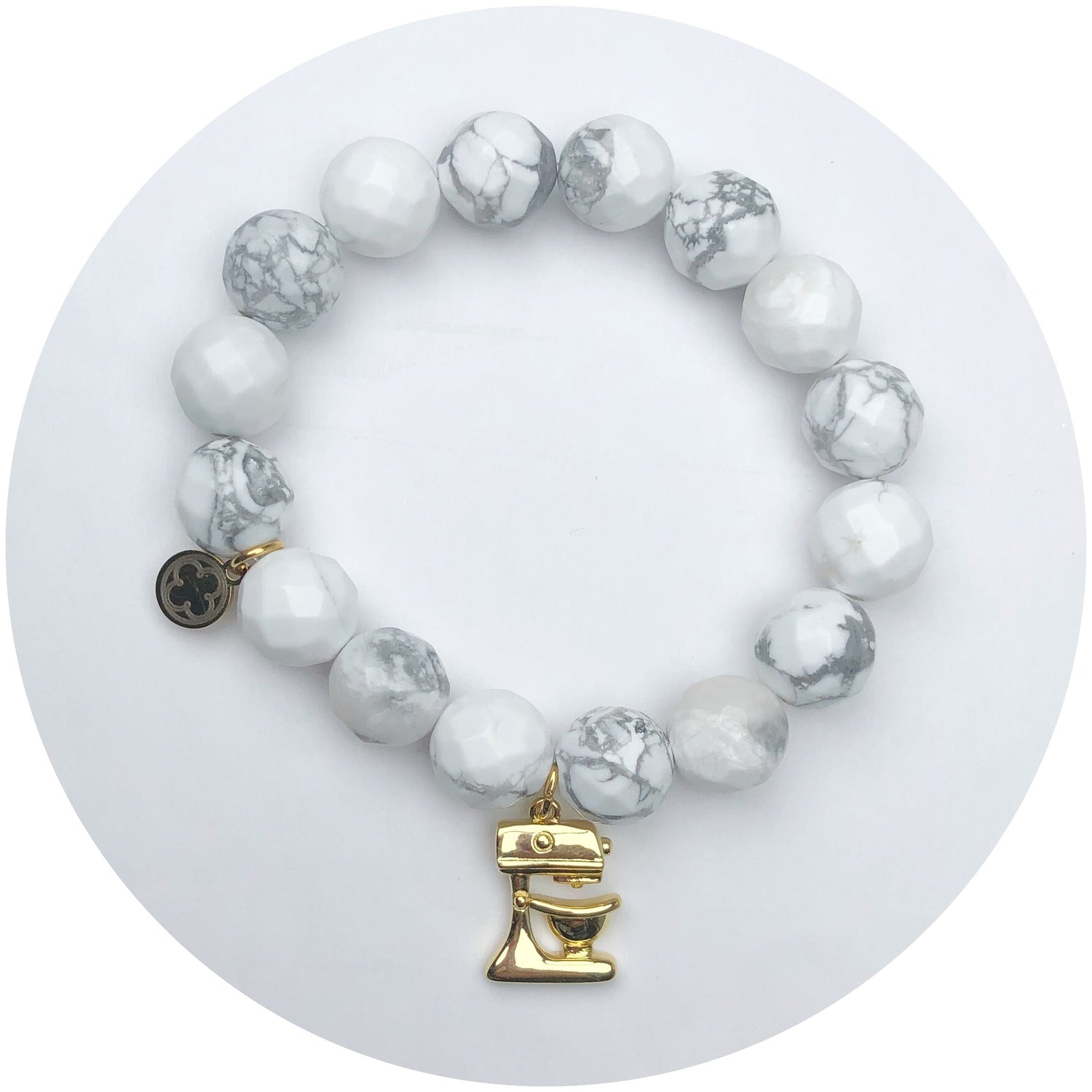 Frosted Marble Agated with Gold Mixer Pendant