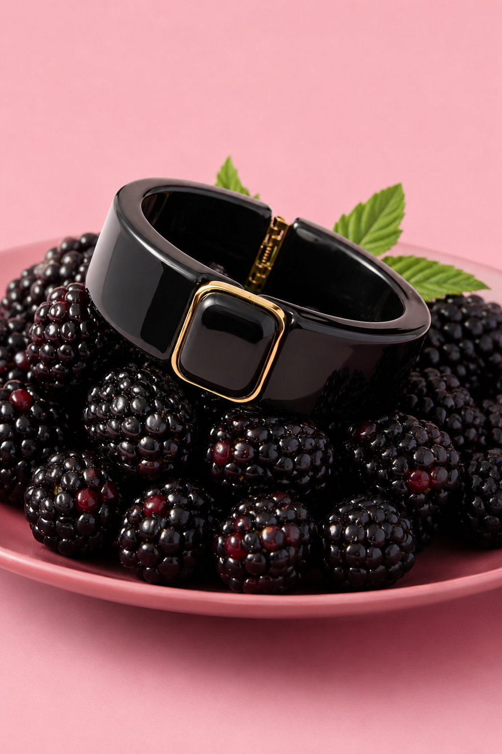 Valentina Black Hinged Bangle