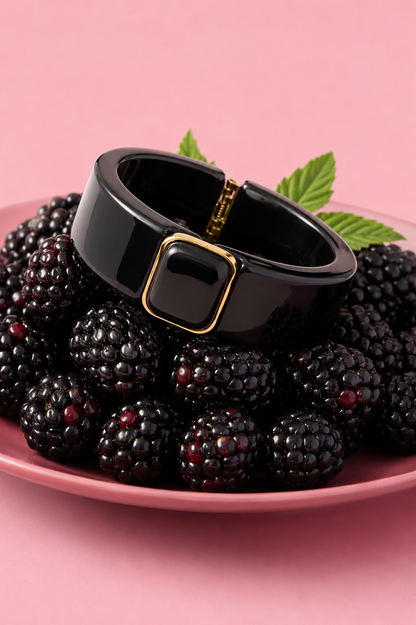 Valentina Black Hinged Bangle