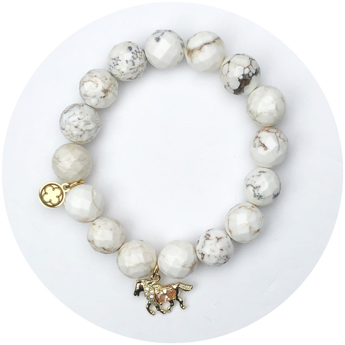 Fossil Agate with Horse Pendant