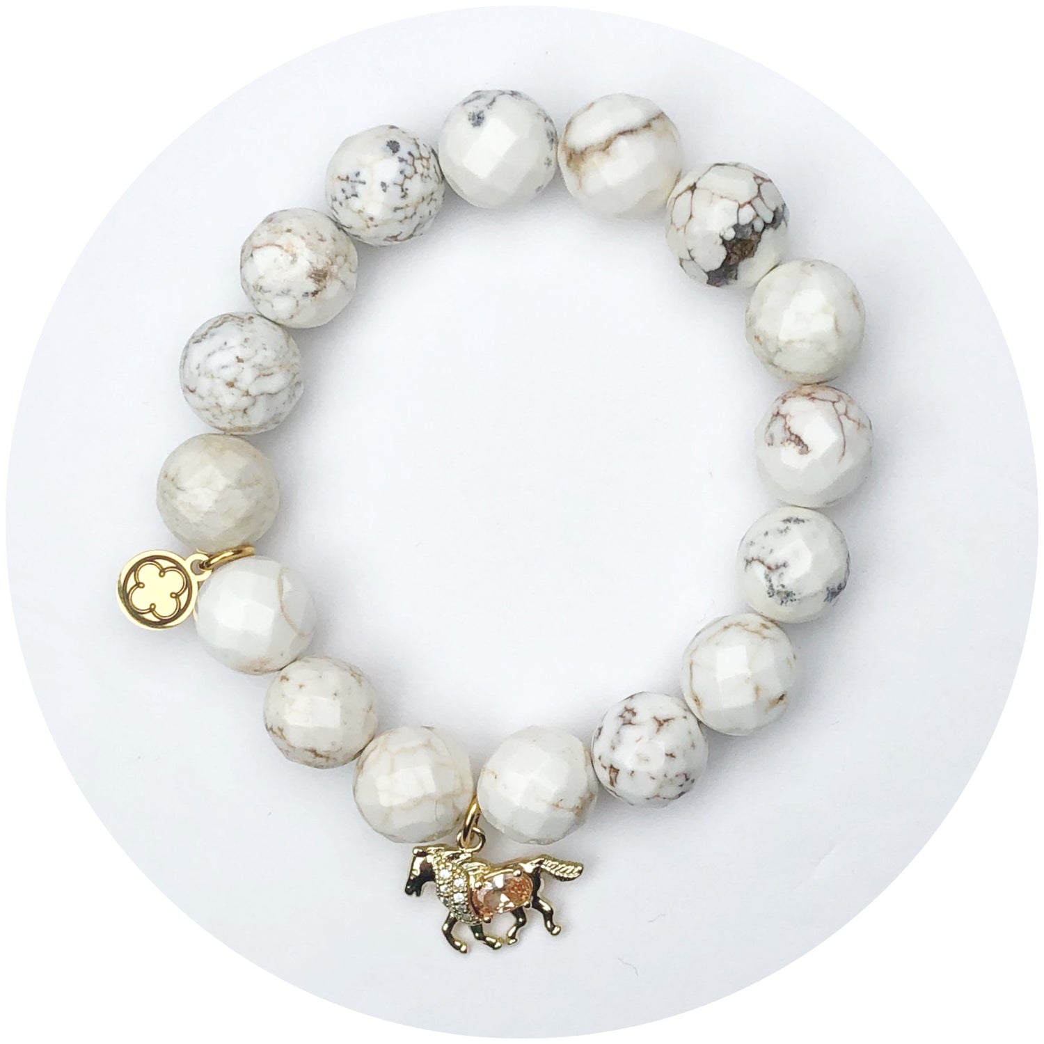 Fossil Agate with Horse Pendant