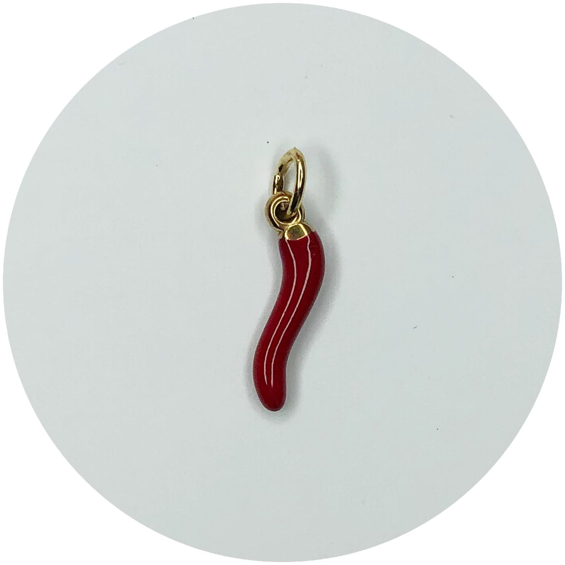 Red Enamel Horn Cornicello Pendant