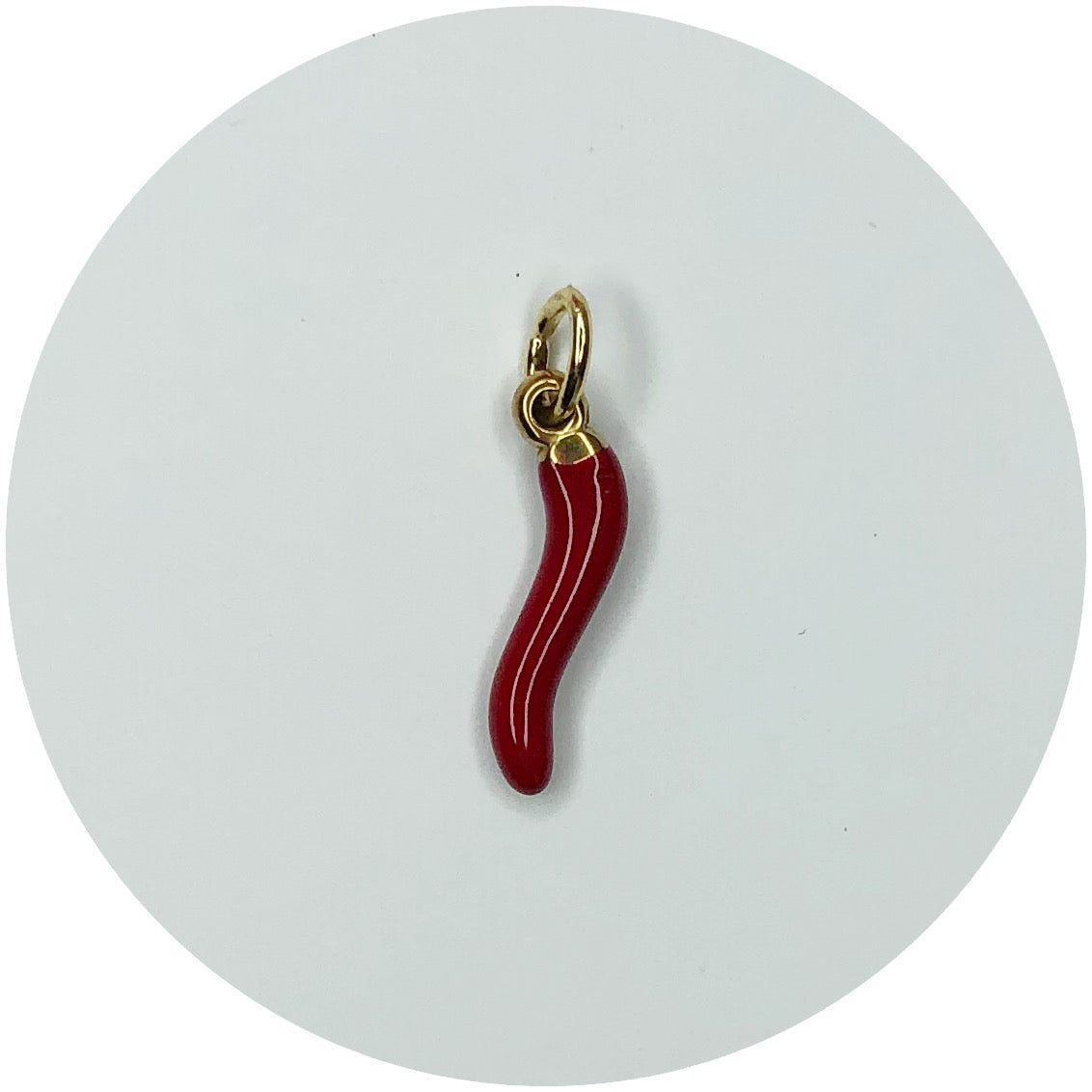 Red Enamel Horn Cornicello Pendant