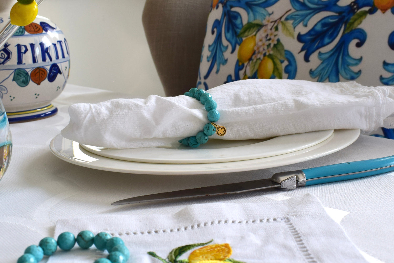 Green Turquoise Napkin Rings - Set of 4