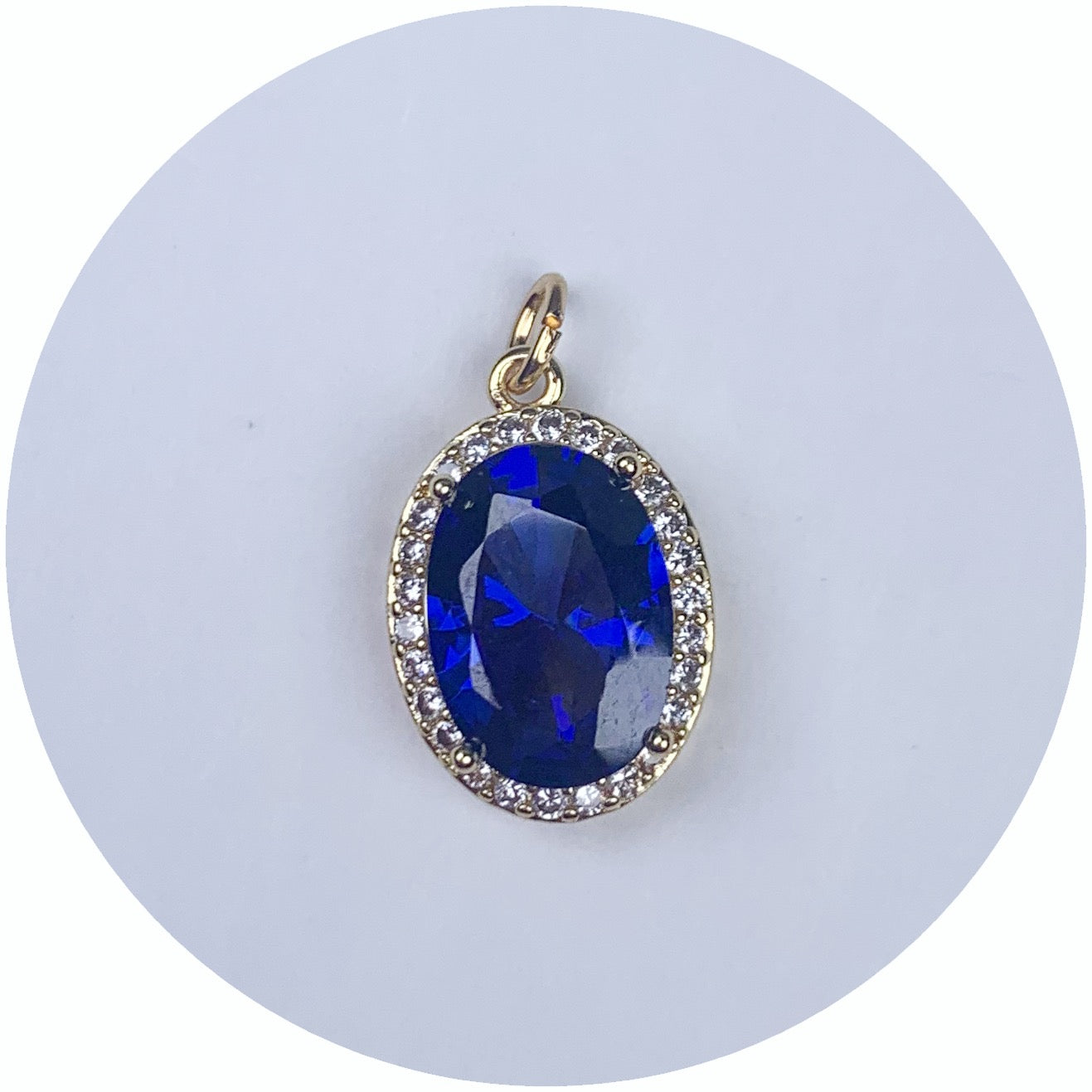 Pavé Blue Sapphire Hidden Gem Pendant