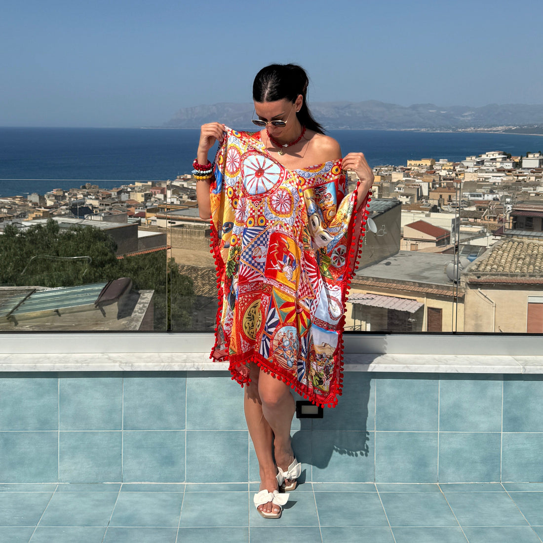 Trinacria Siciliana Foulard Dress - Dolce Vita Chic