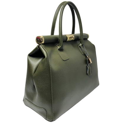 Caterina Olive Green Leather Handbag