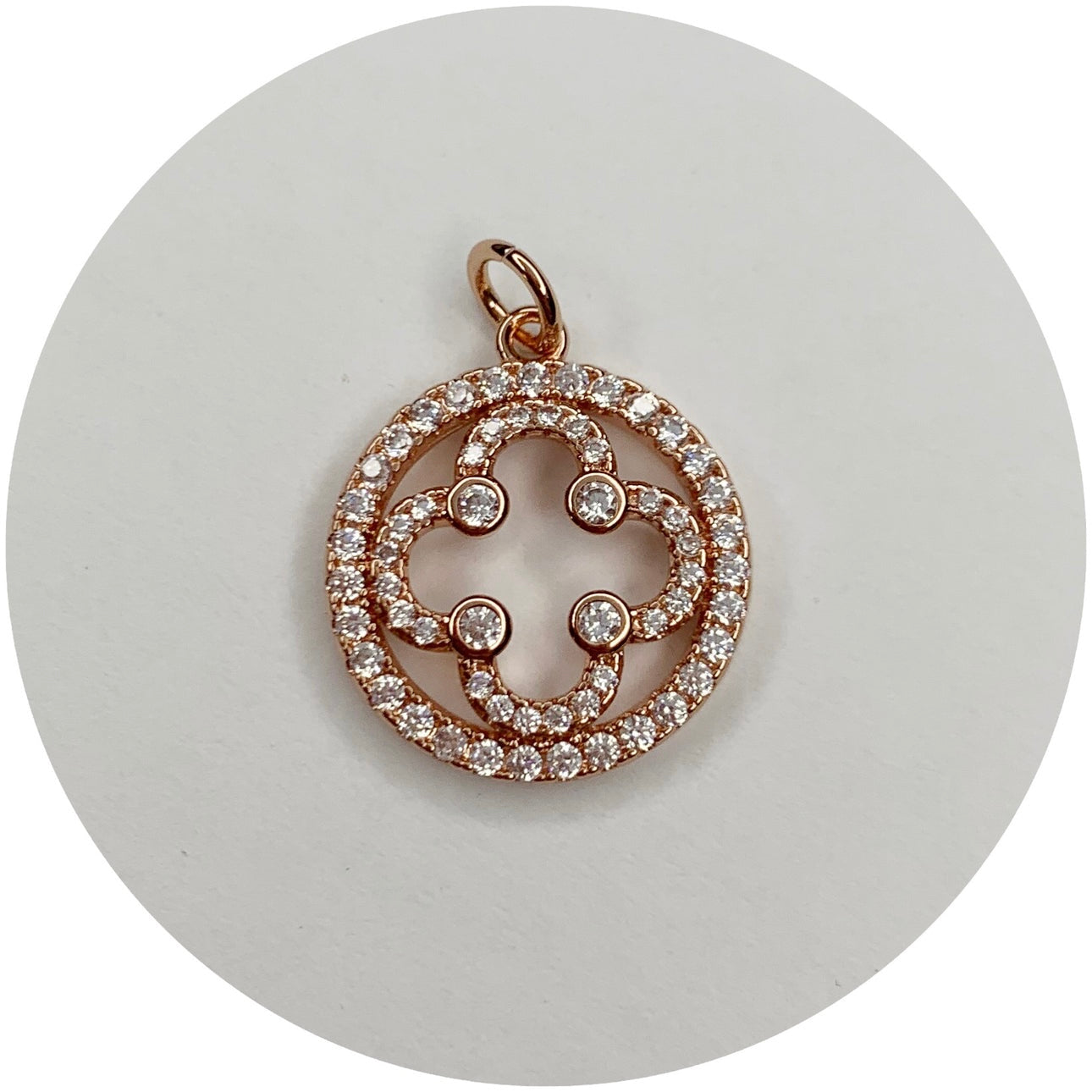 Rose Gold Pavé Signature Logo Pendant