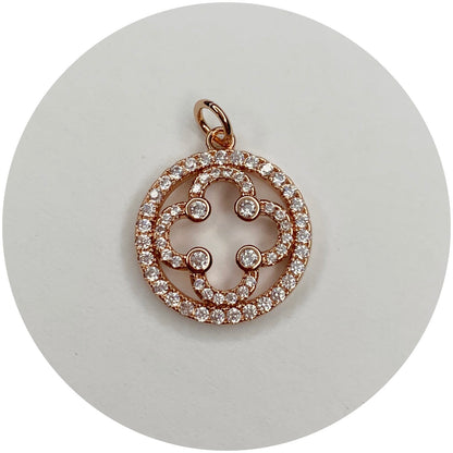 Rose Gold Pavé Signature Logo Pendant