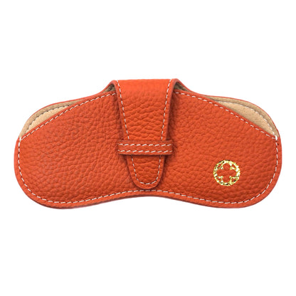 Orange Leather Glasses Case