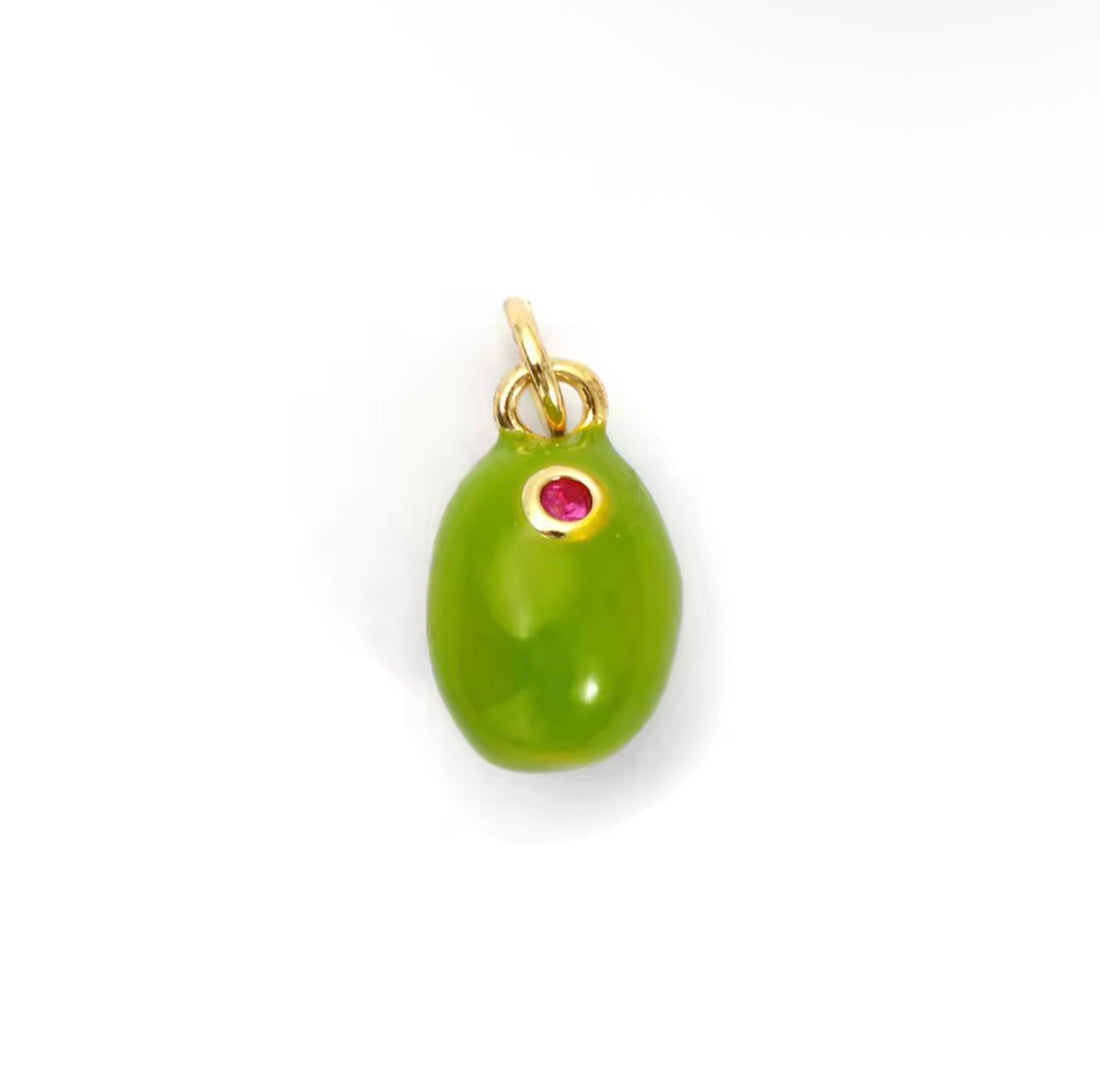 Olive Enamel Pendant
