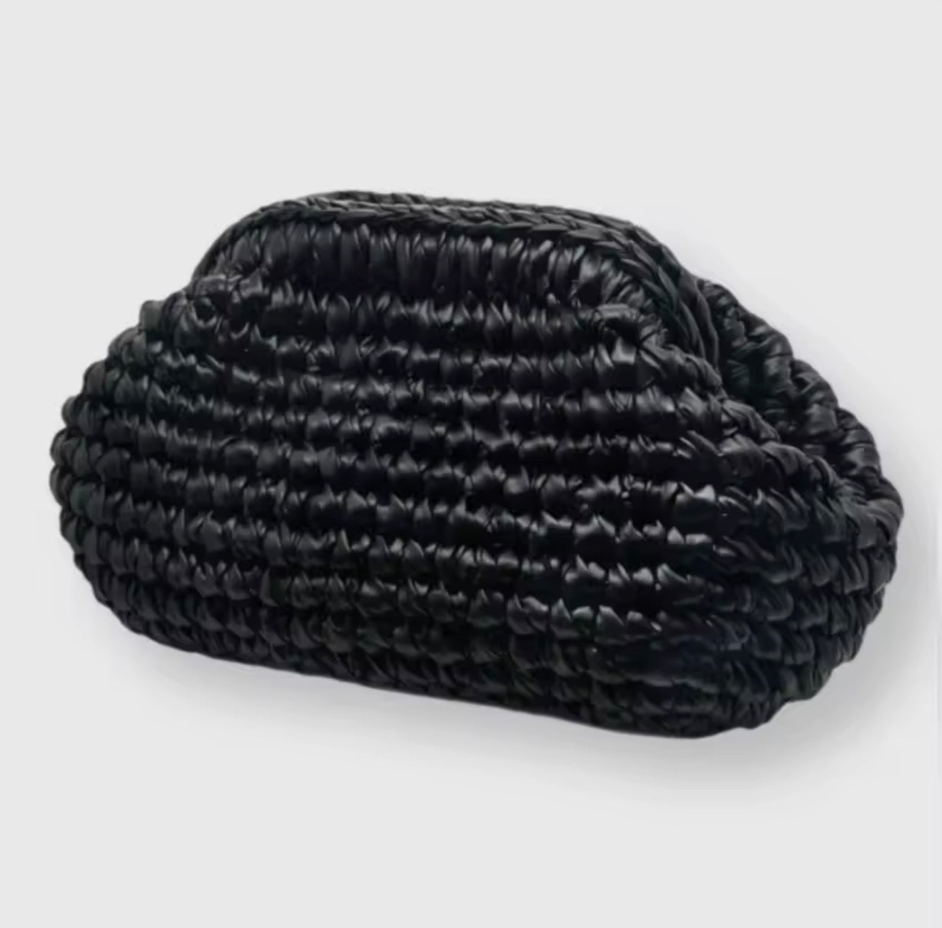Cindy Black Crochet Hand Bag