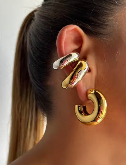Silver Chunky Ear Cuff