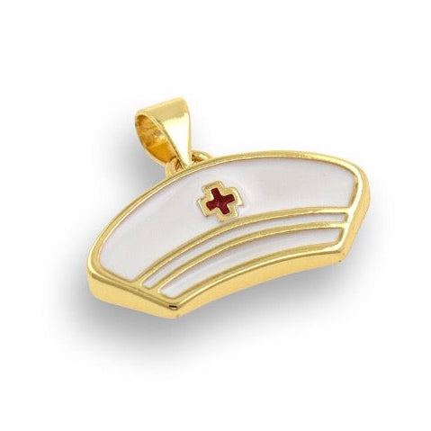 Enamel Nurse Hat Pendant