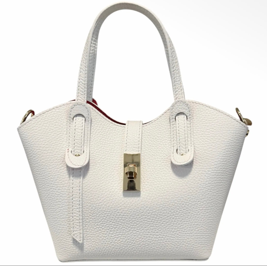 Alessia White Leather Tote
